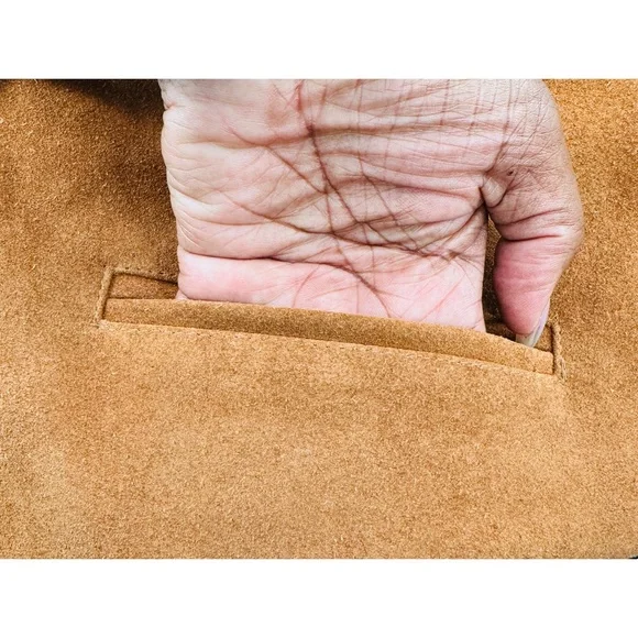 Agapo Vintage Western Leather Rust Front Pocket Vest - Picture 5 of 7